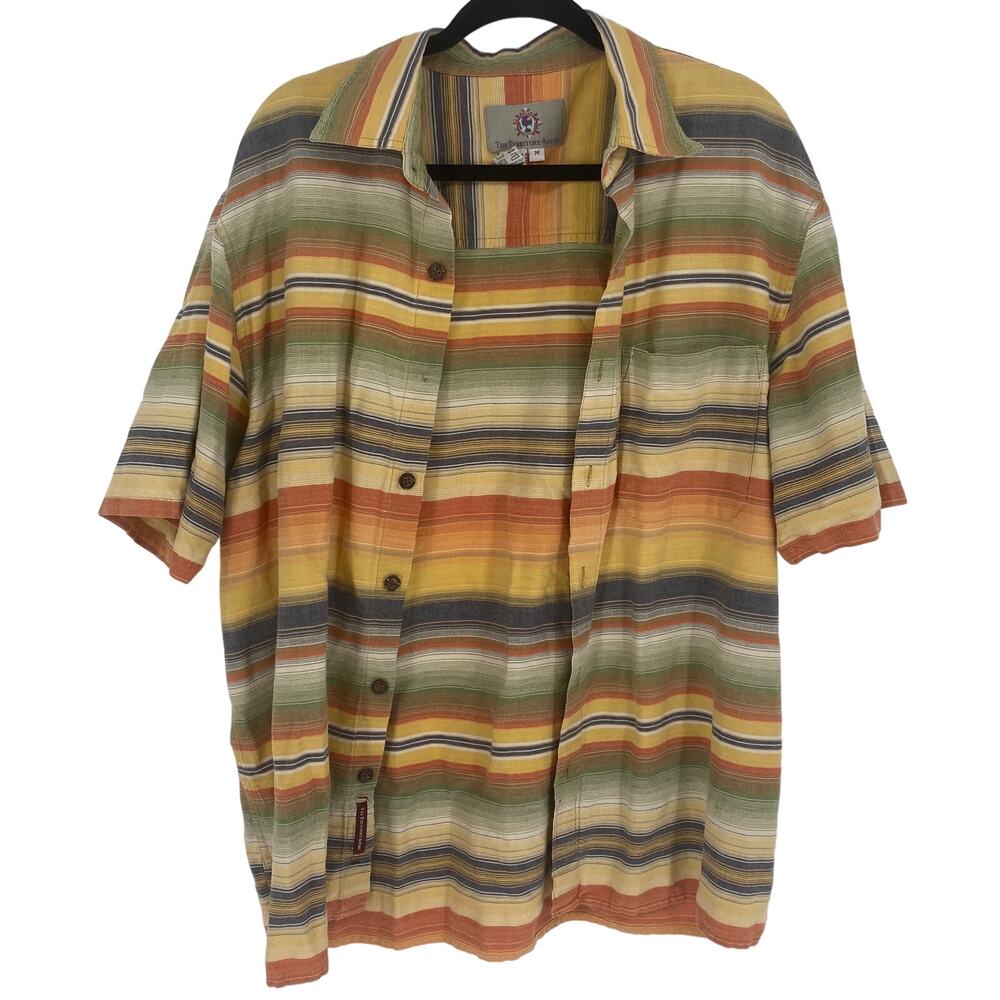 VTG Territory Ahead Shirt Mens medium Southwestern Aztec Blanket Stripe Green